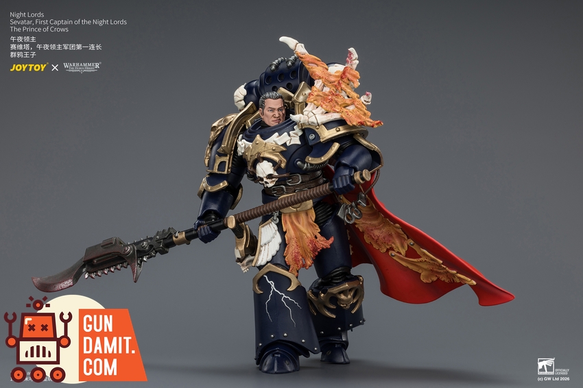 JoyToy JT04582 1/18 Warhammer The Horus Heresy Night Lords Sevatar, First Captain of the Night Lords The Prince of Crows - View 9 JoyToy JT04582 1/18 Warhammer The Horus Heresy Night Lords Sevatar, First Captain of the Night Lords The Prince of Crows - View 9