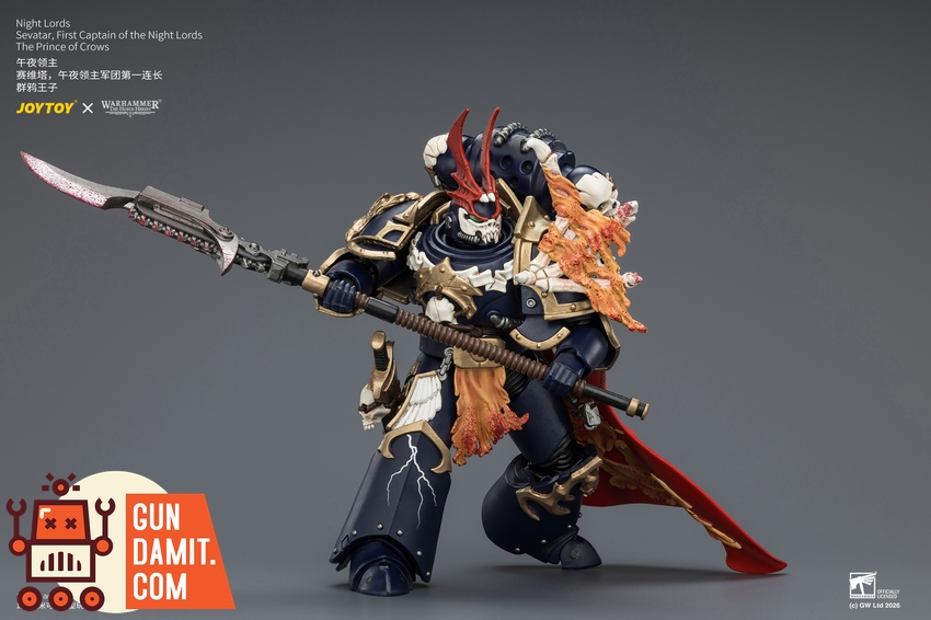 JoyToy JT04582 1/18 Warhammer The Horus Heresy Night Lords Sevatar, First Captain of the Night Lords The Prince of Crows - View 6 JoyToy JT04582 1/18 Warhammer The Horus Heresy Night Lords Sevatar, First Captain of the Night Lords The Prince of Crows - View 6