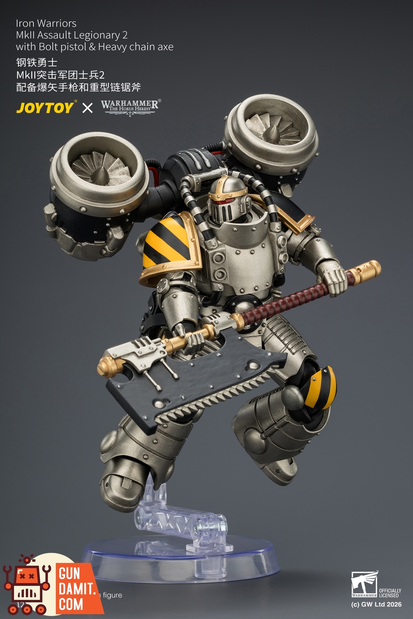 JoyToy JT04506 1/18 Warhammer The Horus Heresy Iron Warriors MkII Assault Legionary2 with Bolt pistol & Heavy chain axe - View 9 JoyToy JT04506 1/18 Warhammer The Horus Heresy Iron Warriors MkII Assault Legionary2 with Bolt pistol & Heavy chain axe - View 9