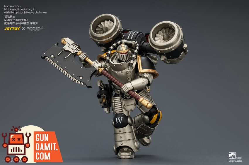 JoyToy JT04506 1/18 Warhammer The Horus Heresy Iron Warriors MkII Assault Legionary2 with Bolt pistol & Heavy chain axe - View 6 JoyToy JT04506 1/18 Warhammer The Horus Heresy Iron Warriors MkII Assault Legionary2 with Bolt pistol & Heavy chain axe - View 6