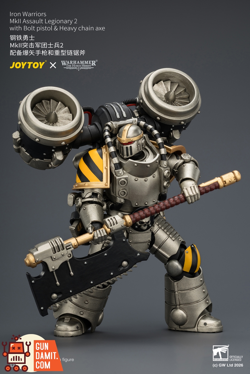 JoyToy JT04506 1/18 Warhammer The Horus Heresy Iron Warriors MkII Assault Legionary2 with Bolt pistol & Heavy chain axe - View 5 JoyToy JT04506 1/18 Warhammer The Horus Heresy Iron Warriors MkII Assault Legionary2 with Bolt pistol & Heavy chain axe - View 5