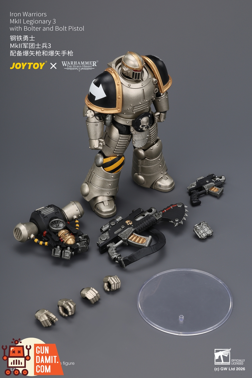 JoyToy JT04476 1/18 Warhammer The Horus Heresy Iron Warriors MkII Legionary3 with Bolter and Bolt Pistol - View 9 JoyToy JT04476 1/18 Warhammer The Horus Heresy Iron Warriors MkII Legionary3 with Bolter and Bolt Pistol - View 9