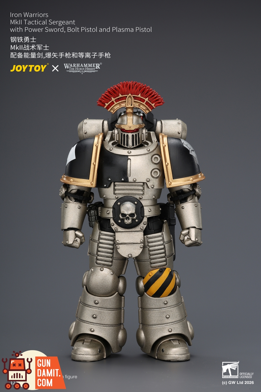 JoyToy JT04445 1/18 Warhammer The Horus Heresy Iron Warriors Mkll Tactical Sergeant with Power Sword, Bolt Pistol and Plasma Pistol - View 8 JoyToy JT04445 1/18 Warhammer The Horus Heresy Iron Warriors Mkll Tactical Sergeant with Power Sword, Bolt Pistol and Plasma Pistol - View 8