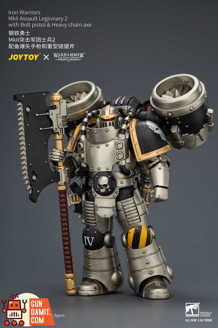 JoyToy JT04506 1/18 Warhammer The Horus Heresy Iron Warriors MkII Assault Legionary2 with Bolt pistol & Heavy chain axe - View 3 JoyToy JT04506 1/18 Warhammer The Horus Heresy Iron Warriors MkII Assault Legionary2 with Bolt pistol & Heavy chain axe - View 3