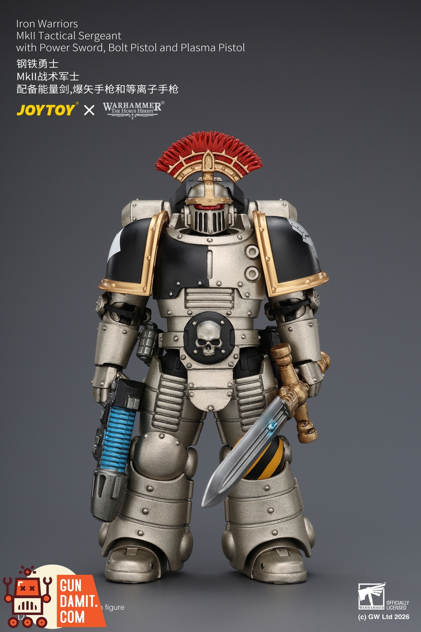 JoyToy JT04445 1/18 Warhammer The Horus Heresy Iron Warriors Mkll Tactical Sergeant with Power Sword, Bolt Pistol and Plasma Pistol - View 7 JoyToy JT04445 1/18 Warhammer The Horus Heresy Iron Warriors Mkll Tactical Sergeant with Power Sword, Bolt Pistol and Plasma Pistol - View 7