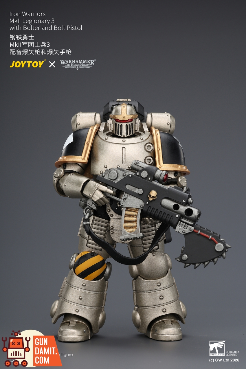JoyToy JT04476 1/18 Warhammer The Horus Heresy Iron Warriors MkII Legionary3 with Bolter and Bolt Pistol - View 2 JoyToy JT04476 1/18 Warhammer The Horus Heresy Iron Warriors MkII Legionary3 with Bolter and Bolt Pistol - View 2