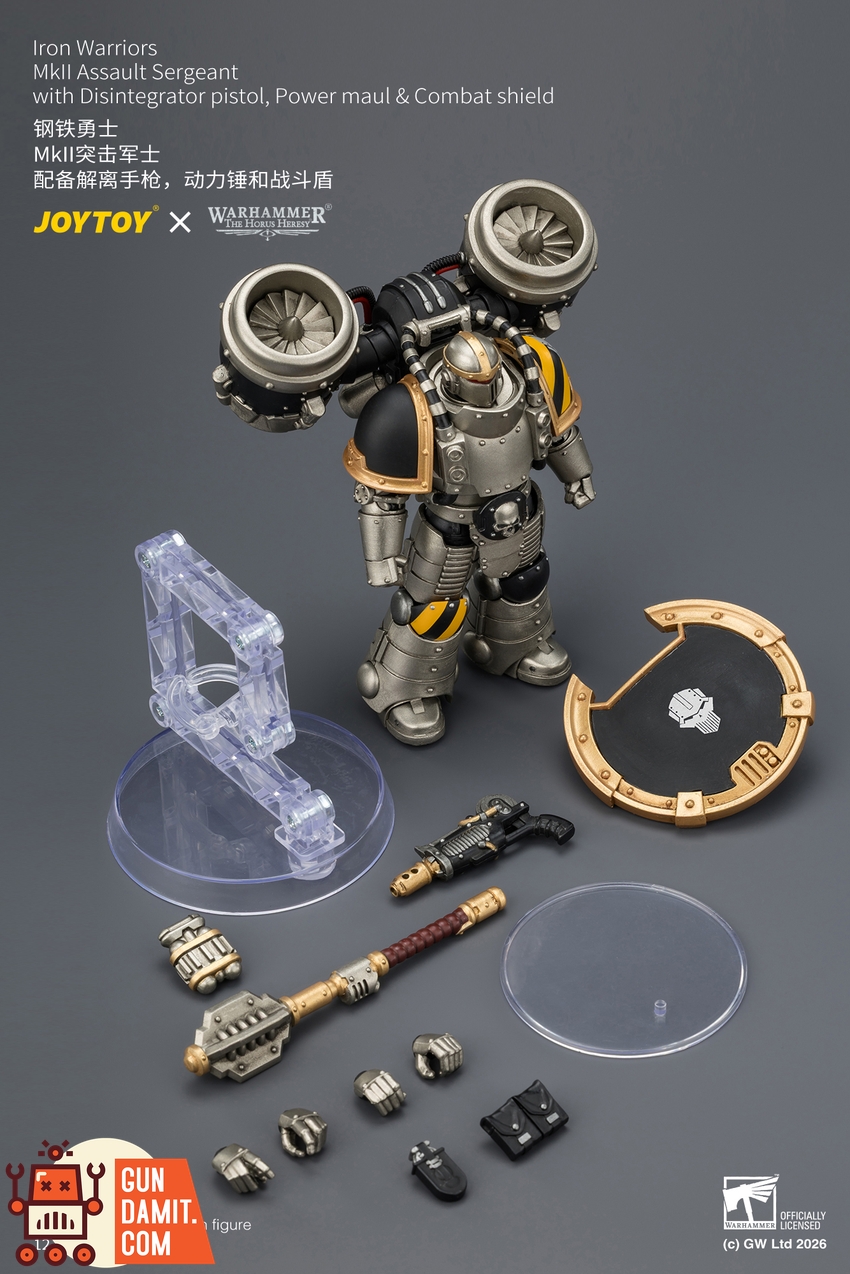 JoyToy JT04483 1/18 Warhammer The Horus Heresy Iron Warriors MkII Assault Sergeant with Disintegrator pistol, Power maul & Combat shield - View 10 JoyToy JT04483 1/18 Warhammer The Horus Heresy Iron Warriors MkII Assault Sergeant with Disintegrator pistol, Power maul & Combat shield - View 10