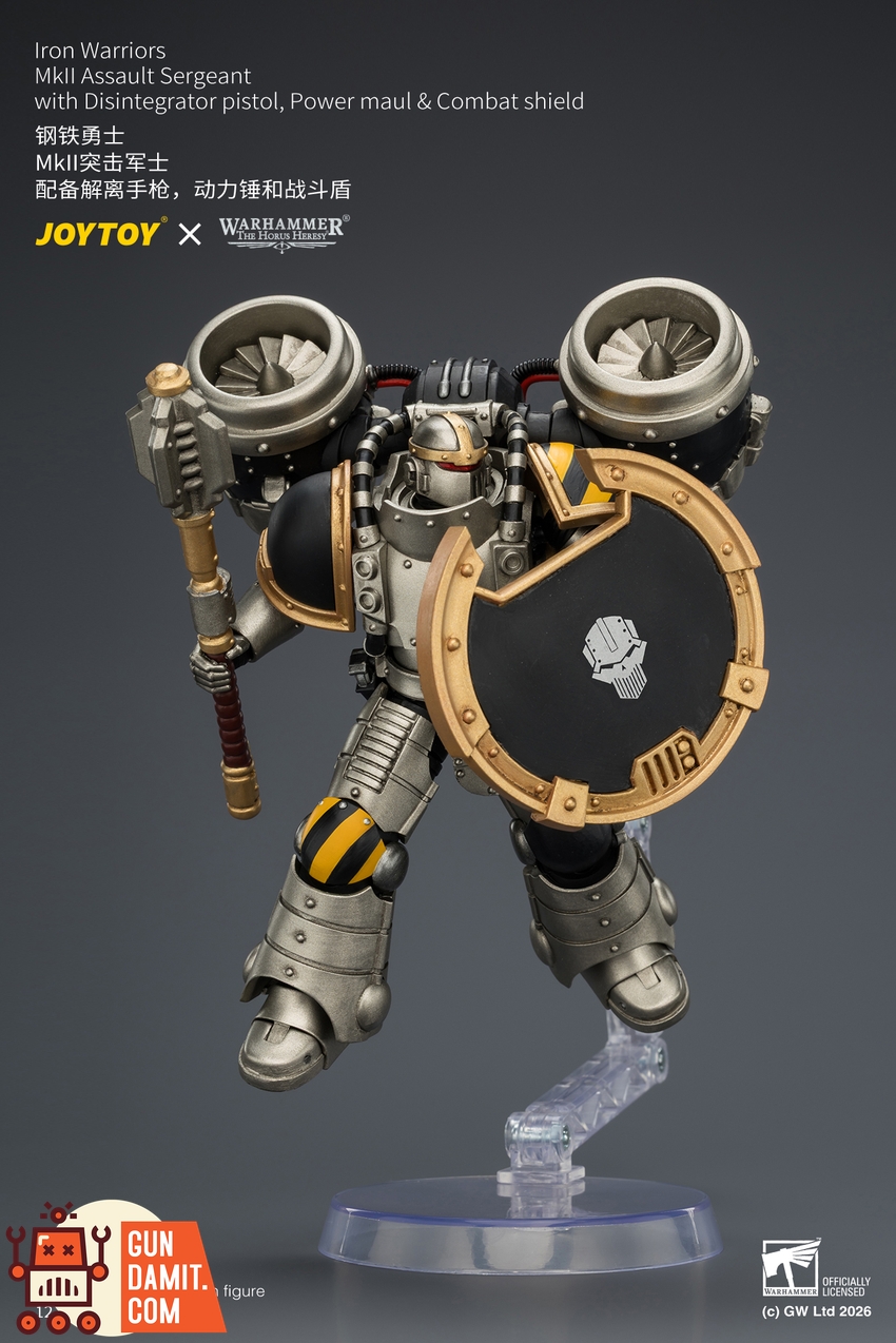 JoyToy JT04483 1/18 Warhammer The Horus Heresy Iron Warriors MkII Assault Sergeant with Disintegrator pistol, Power maul & Combat shield - View 8 JoyToy JT04483 1/18 Warhammer The Horus Heresy Iron Warriors MkII Assault Sergeant with Disintegrator pistol, Power maul & Combat shield - View 8