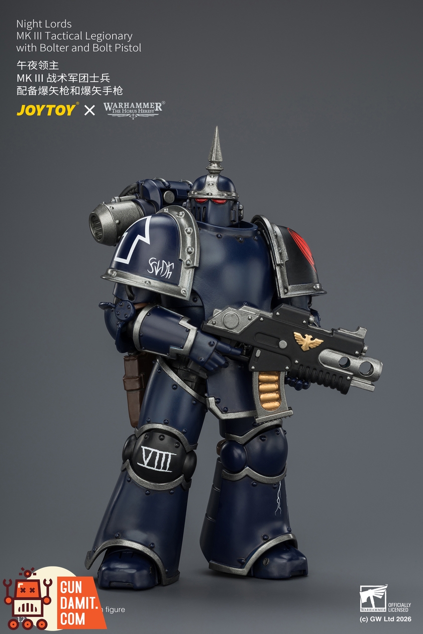 JoyToy JT04360 1/18 Warhammer The Horus Heresy Night Lords MK III Tactical Legionary with Bolter and Bolt Pistol - View 3 JoyToy JT04360 1/18 Warhammer The Horus Heresy Night Lords MK III Tactical Legionary with Bolter and Bolt Pistol - View 3