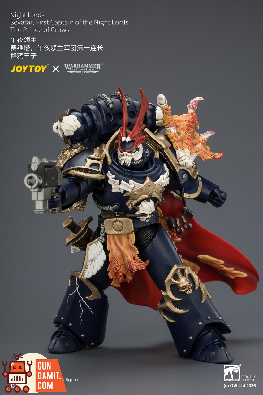 JoyToy JT04582 1/18 Warhammer The Horus Heresy Night Lords Sevatar, First Captain of the Night Lords The Prince of Crows - View 10 JoyToy JT04582 1/18 Warhammer The Horus Heresy Night Lords Sevatar, First Captain of the Night Lords The Prince of Crows - View 10