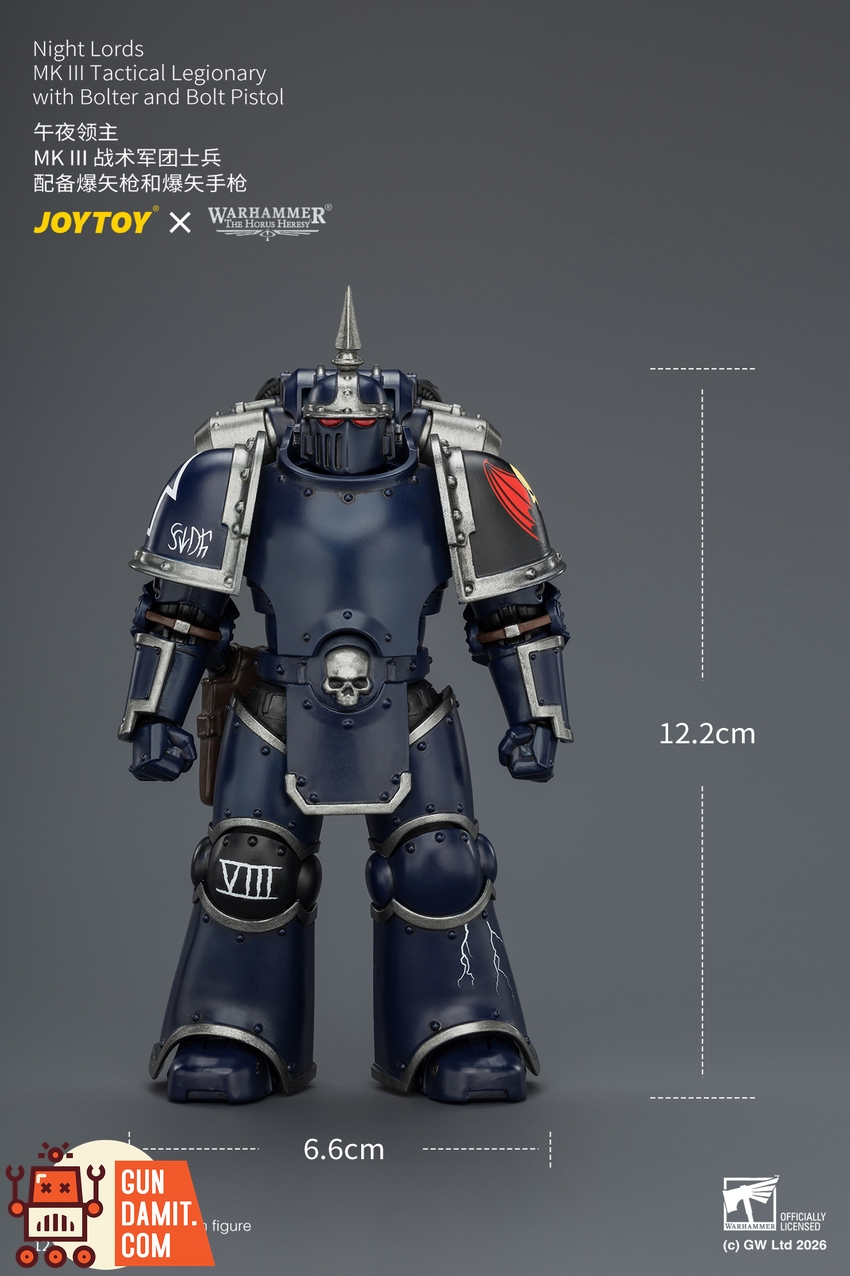 JoyToy JT04360 1/18 Warhammer The Horus Heresy Night Lords MK III Tactical Legionary with Bolter and Bolt Pistol - View 9 JoyToy JT04360 1/18 Warhammer The Horus Heresy Night Lords MK III Tactical Legionary with Bolter and Bolt Pistol - View 9