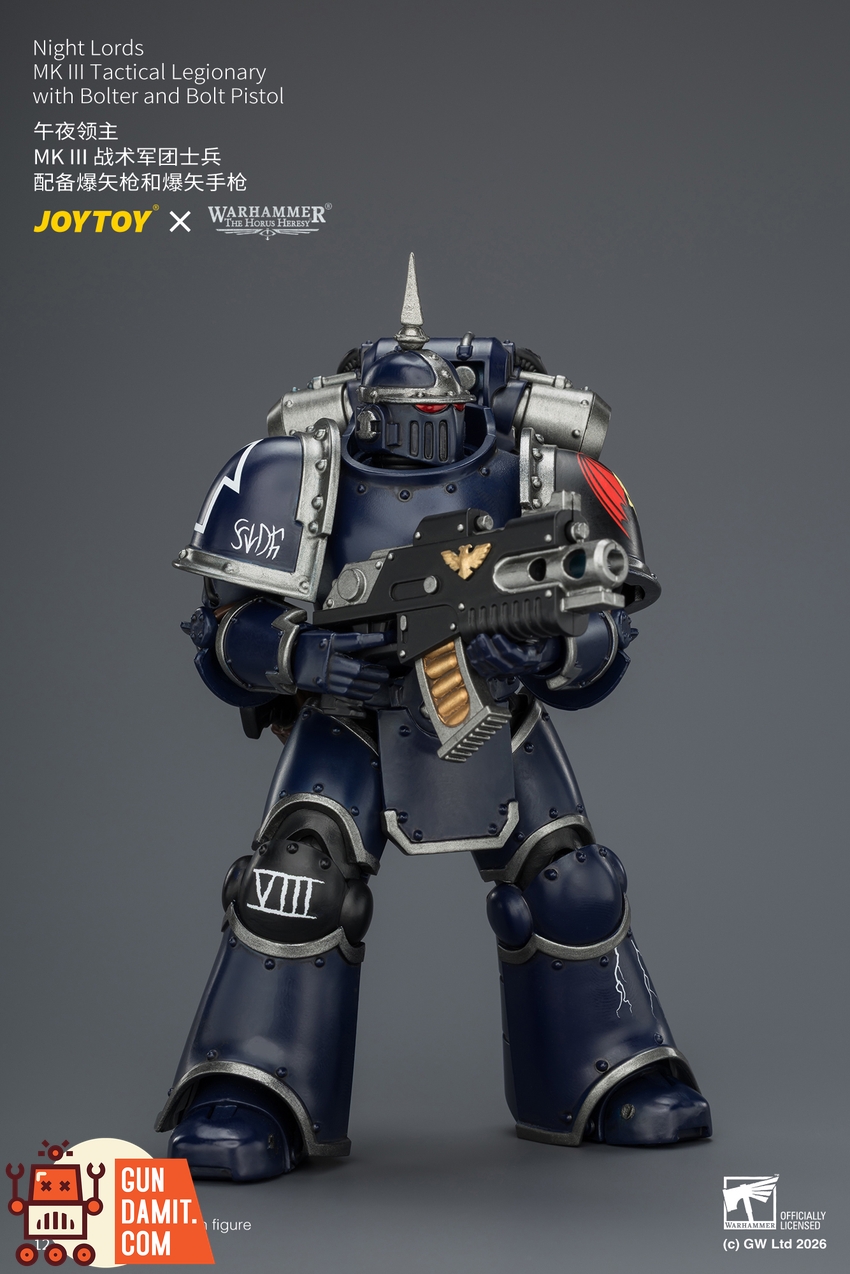 JoyToy JT04360 1/18 Warhammer The Horus Heresy Night Lords MK III Tactical Legionary with Bolter and Bolt Pistol - View 5 JoyToy JT04360 1/18 Warhammer The Horus Heresy Night Lords MK III Tactical Legionary with Bolter and Bolt Pistol - View 5