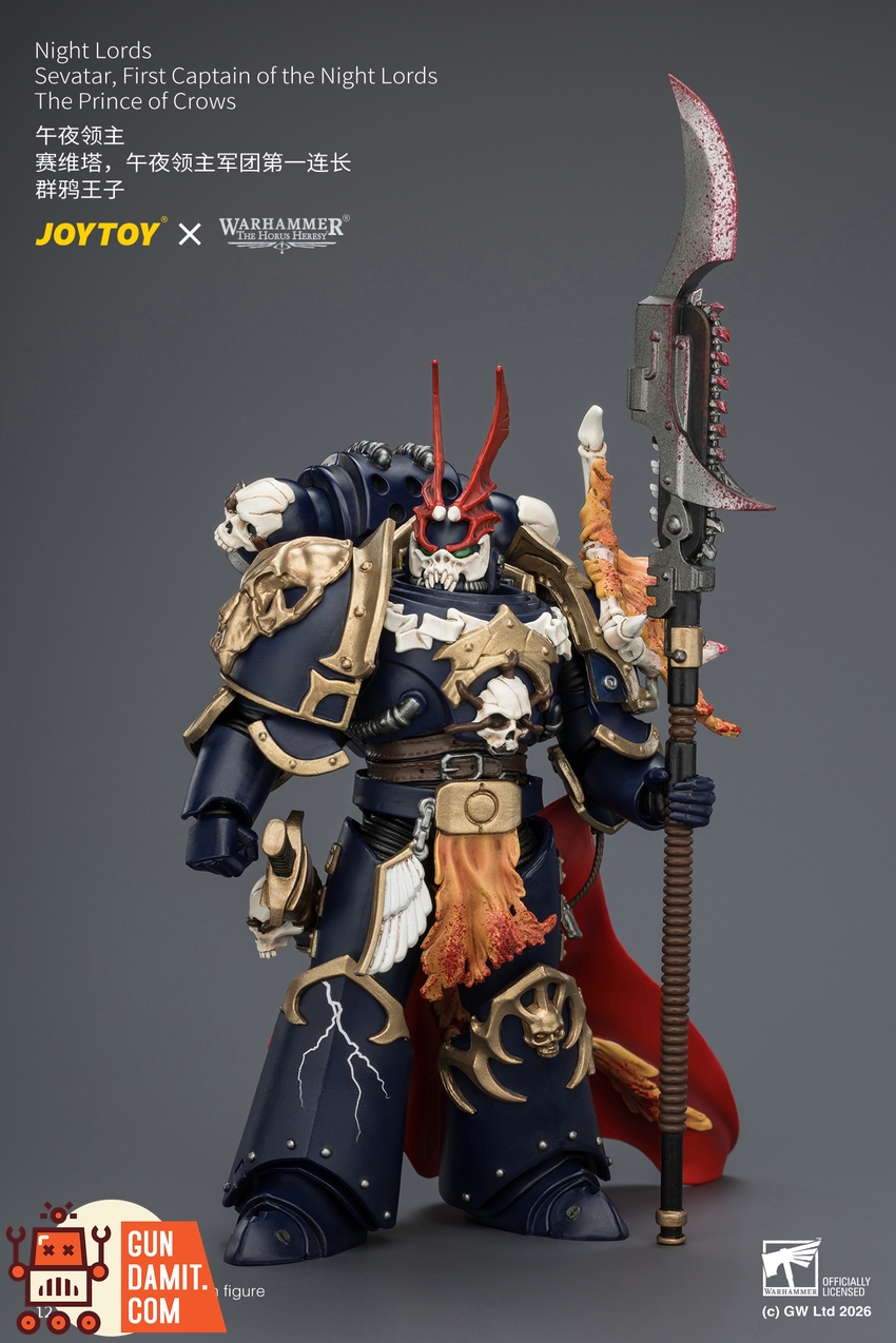 JoyToy JT04582 1/18 Warhammer The Horus Heresy Night Lords Sevatar, First Captain of the Night Lords The Prince of Crows - View 3 JoyToy JT04582 1/18 Warhammer The Horus Heresy Night Lords Sevatar, First Captain of the Night Lords The Prince of Crows - View 3