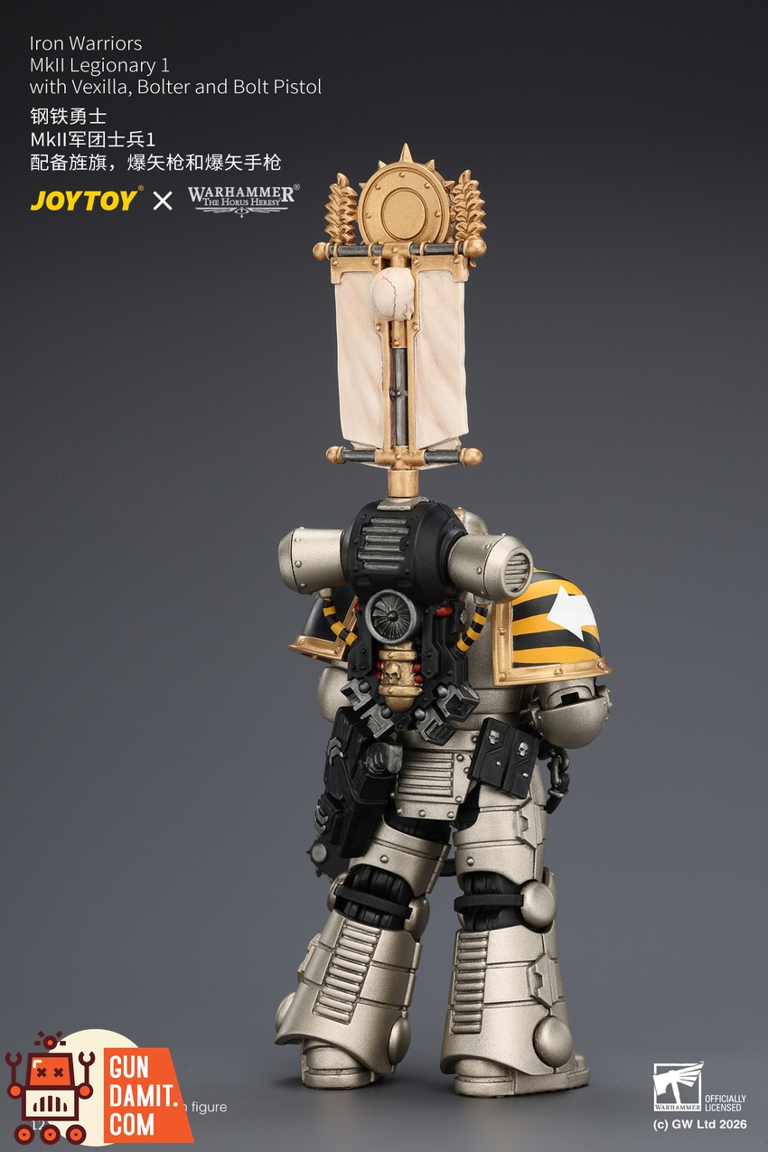 JoyToy JT04452 1/18 Warhammer The Horus Heresy Iron Warriors MkII Legionary1 with Vexilla, Bolter and Bolt Pistol - View 5 JoyToy JT04452 1/18 Warhammer The Horus Heresy Iron Warriors MkII Legionary1 with Vexilla, Bolter and Bolt Pistol - View 5