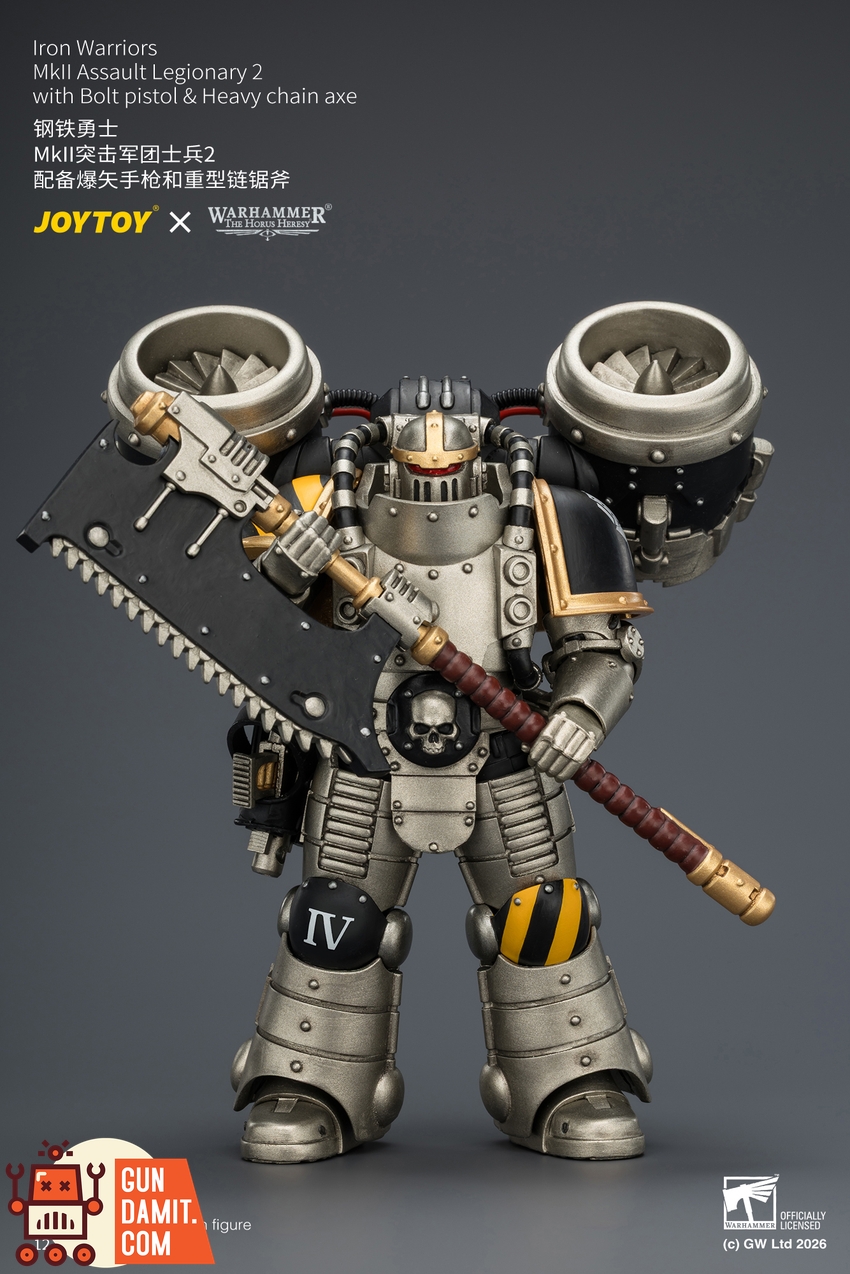 JoyToy JT04506 1/18 Warhammer The Horus Heresy Iron Warriors MkII Assault Legionary2 with Bolt pistol & Heavy chain axe - View 2 JoyToy JT04506 1/18 Warhammer The Horus Heresy Iron Warriors MkII Assault Legionary2 with Bolt pistol & Heavy chain axe - View 2