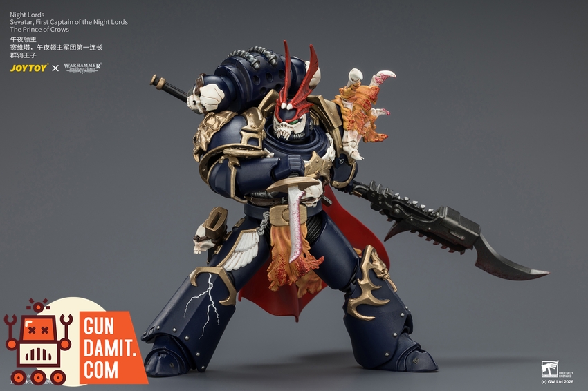 JoyToy JT04582 1/18 Warhammer The Horus Heresy Night Lords Sevatar, First Captain of the Night Lords The Prince of Crows - View 8 JoyToy JT04582 1/18 Warhammer The Horus Heresy Night Lords Sevatar, First Captain of the Night Lords The Prince of Crows - View 8