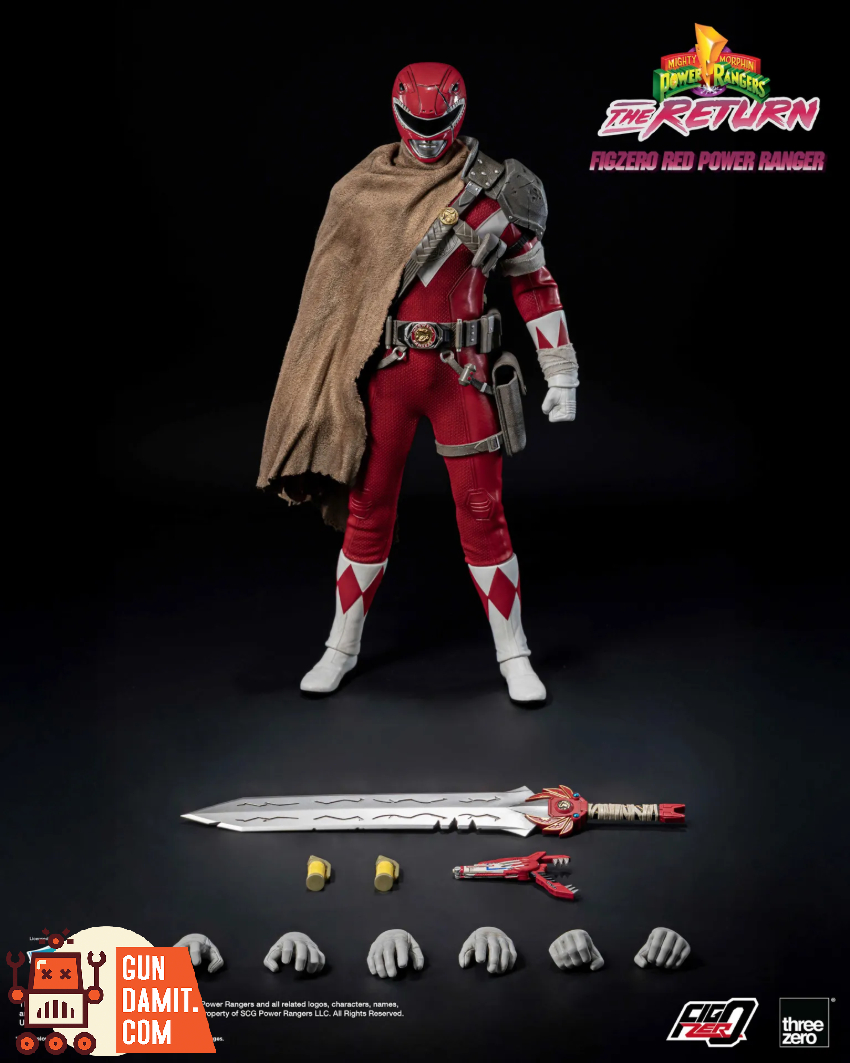 Threezero 3Z1020 Mighty Morphin Power Rangers: The Return FigZero 1/6 Red Power Ranger - View 2 Threezero 3Z1020 Mighty Morphin Power Rangers: The Return FigZero 1/6 Red Power Ranger - View 2