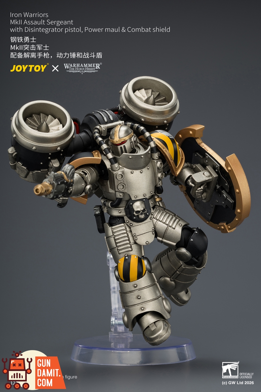 JoyToy JT04483 1/18 Warhammer The Horus Heresy Iron Warriors MkII Assault Sergeant with Disintegrator pistol, Power maul & Combat shield - View 9 JoyToy JT04483 1/18 Warhammer The Horus Heresy Iron Warriors MkII Assault Sergeant with Disintegrator pistol, Power maul & Combat shield - View 9