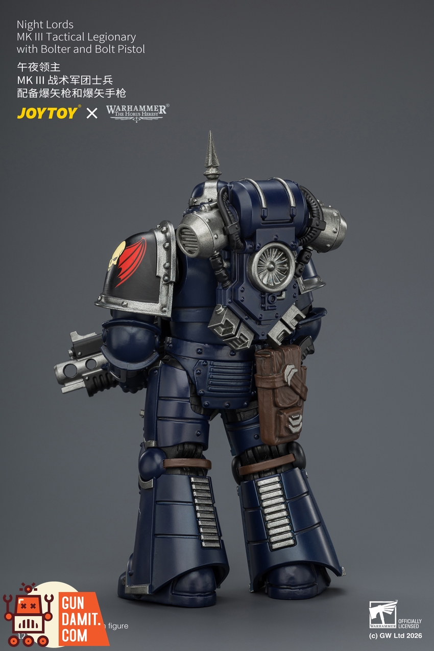 JoyToy JT04360 1/18 Warhammer The Horus Heresy Night Lords MK III Tactical Legionary with Bolter and Bolt Pistol - View 4 JoyToy JT04360 1/18 Warhammer The Horus Heresy Night Lords MK III Tactical Legionary with Bolter and Bolt Pistol - View 4