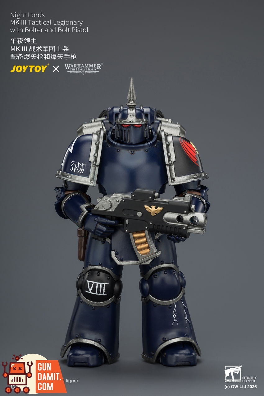 JoyToy JT04360 1/18 Warhammer The Horus Heresy Night Lords MK III Tactical Legionary with Bolter and Bolt Pistol - View 2 JoyToy JT04360 1/18 Warhammer The Horus Heresy Night Lords MK III Tactical Legionary with Bolter and Bolt Pistol - View 2