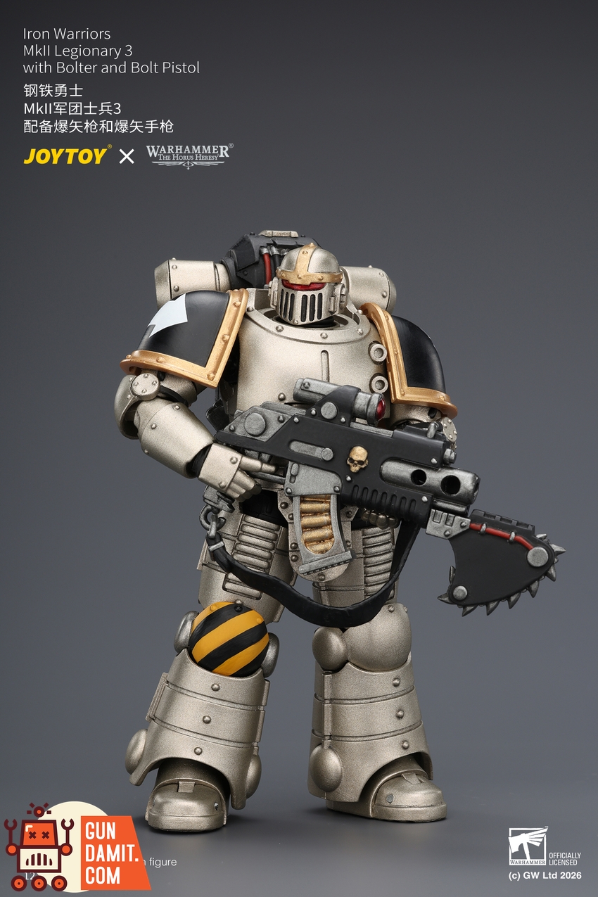 JoyToy JT04476 1/18 Warhammer The Horus Heresy Iron Warriors MkII Legionary3 with Bolter and Bolt Pistol - View 3 JoyToy JT04476 1/18 Warhammer The Horus Heresy Iron Warriors MkII Legionary3 with Bolter and Bolt Pistol - View 3
