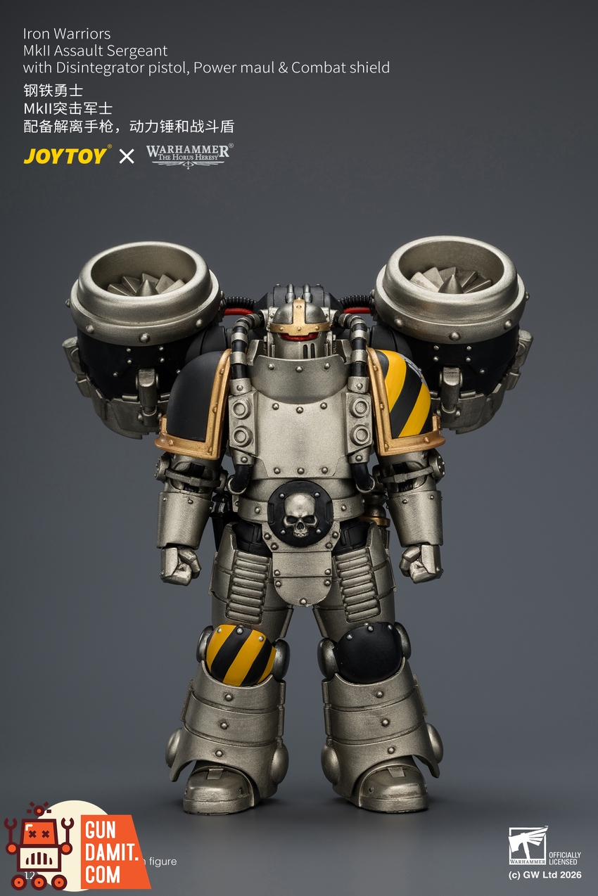 JoyToy JT04483 1/18 Warhammer The Horus Heresy Iron Warriors MkII Assault Sergeant with Disintegrator pistol, Power maul & Combat shield - View 1 JoyToy JT04483 1/18 Warhammer The Horus Heresy Iron Warriors MkII Assault Sergeant with Disintegrator pistol, Power maul & Combat shield - View 1