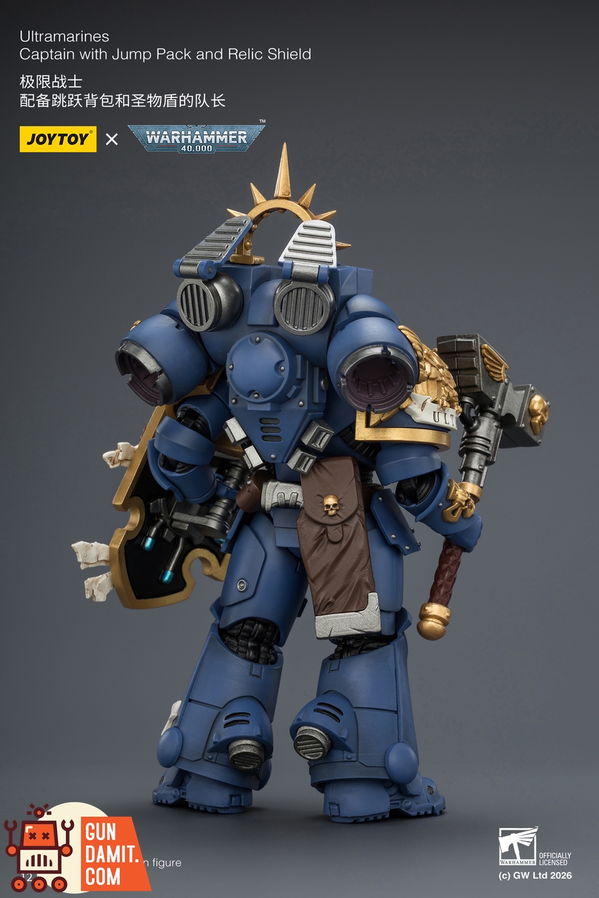 JoyToy JT04414 1/18 Warhammer 40K Ultramarines Captain with Jump Pack and Relic Shield - View 4 JoyToy JT04414 1/18 Warhammer 40K Ultramarines Captain with Jump Pack and Relic Shield - View 4