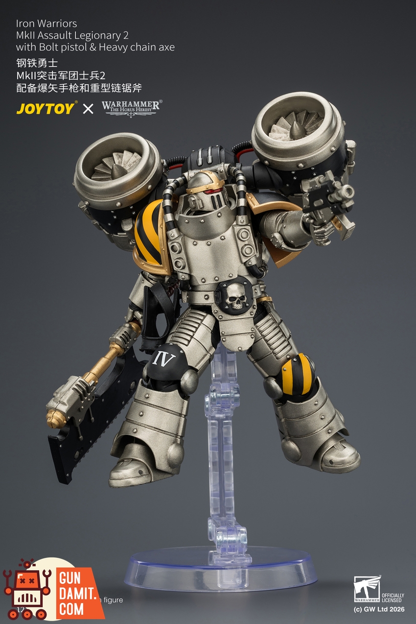 JoyToy JT04506 1/18 Warhammer The Horus Heresy Iron Warriors MkII Assault Legionary2 with Bolt pistol & Heavy chain axe - View 8 JoyToy JT04506 1/18 Warhammer The Horus Heresy Iron Warriors MkII Assault Legionary2 with Bolt pistol & Heavy chain axe - View 8