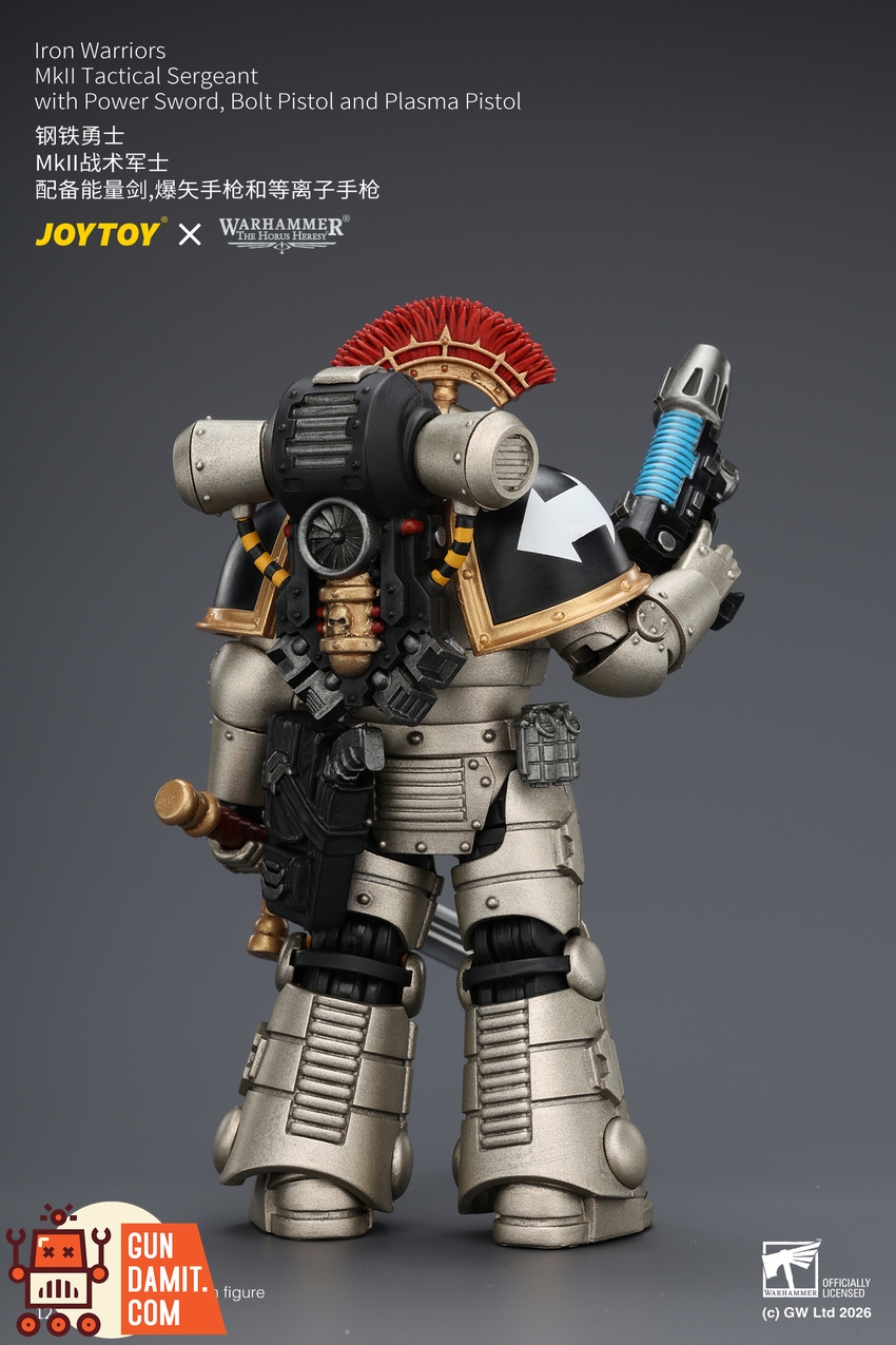 JoyToy JT04445 1/18 Warhammer The Horus Heresy Iron Warriors Mkll Tactical Sergeant with Power Sword, Bolt Pistol and Plasma Pistol - View 5 JoyToy JT04445 1/18 Warhammer The Horus Heresy Iron Warriors Mkll Tactical Sergeant with Power Sword, Bolt Pistol and Plasma Pistol - View 5