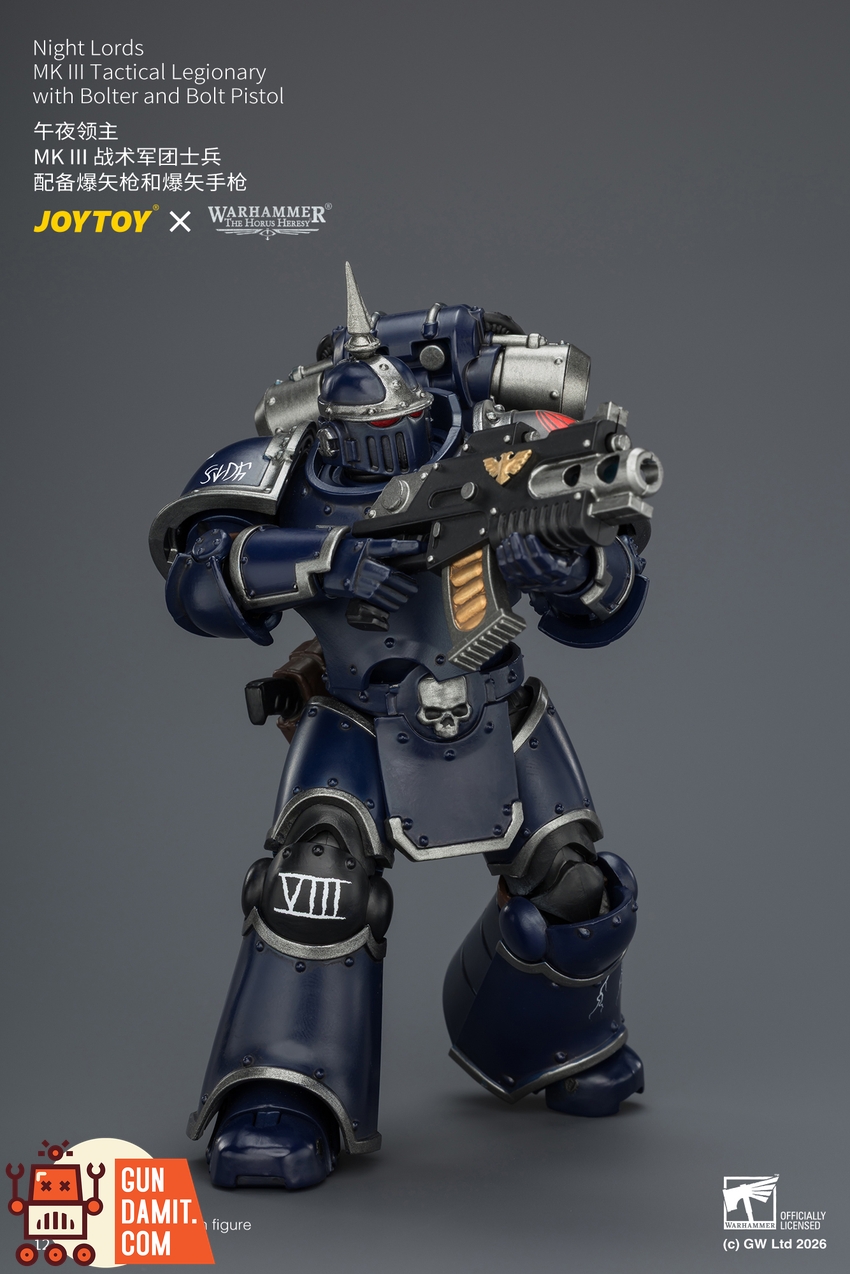 JoyToy JT04360 1/18 Warhammer The Horus Heresy Night Lords MK III Tactical Legionary with Bolter and Bolt Pistol - View 6 JoyToy JT04360 1/18 Warhammer The Horus Heresy Night Lords MK III Tactical Legionary with Bolter and Bolt Pistol - View 6