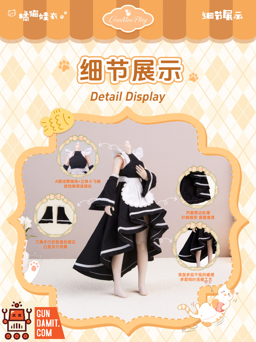 GOOMOO PLAY 1/12 GM-N-003 European Manor Maid Outfit Set White Bell Covenant - View 15 GOOMOO PLAY 1/12 GM-N-003 European Manor Maid Outfit Set White Bell Covenant - View 15