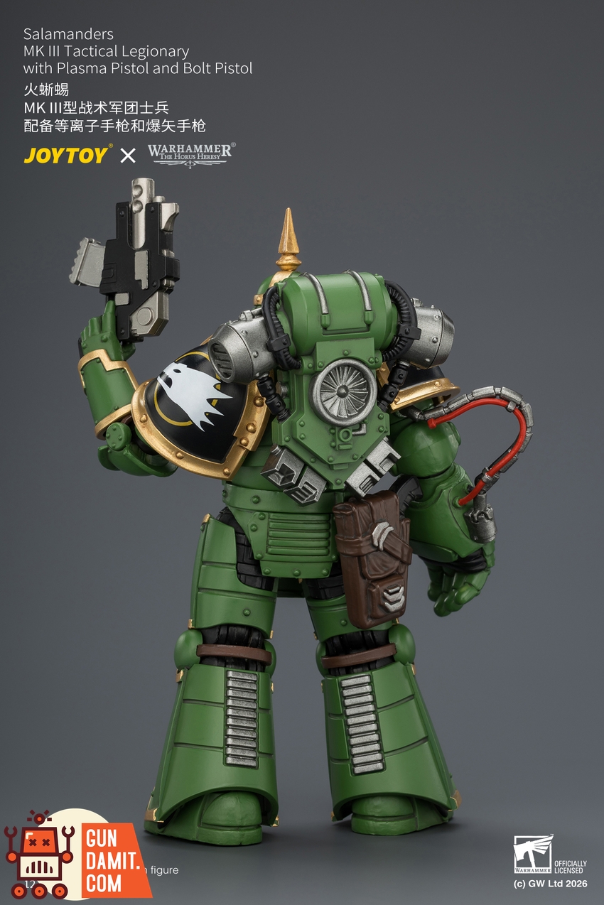 JoyToy JT04643 1/18 Warhammer The Horus Heresy Salamanders MK III Tactical Legionary with Plasma Pistol and Bolt Pistol - View 4 JoyToy JT04643 1/18 Warhammer The Horus Heresy Salamanders MK III Tactical Legionary with Plasma Pistol and Bolt Pistol - View 4