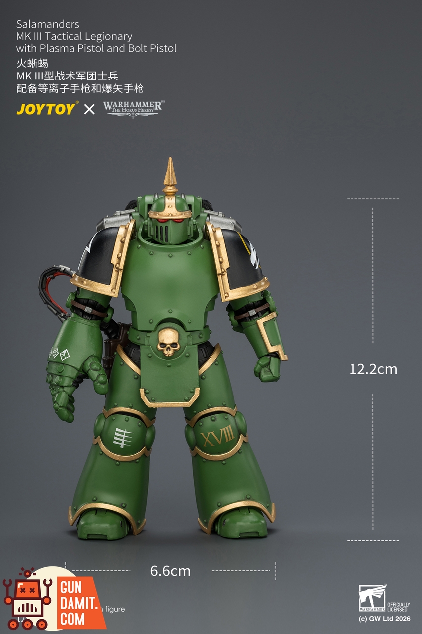 JoyToy JT04643 1/18 Warhammer The Horus Heresy Salamanders MK III Tactical Legionary with Plasma Pistol and Bolt Pistol - View 9 JoyToy JT04643 1/18 Warhammer The Horus Heresy Salamanders MK III Tactical Legionary with Plasma Pistol and Bolt Pistol - View 9