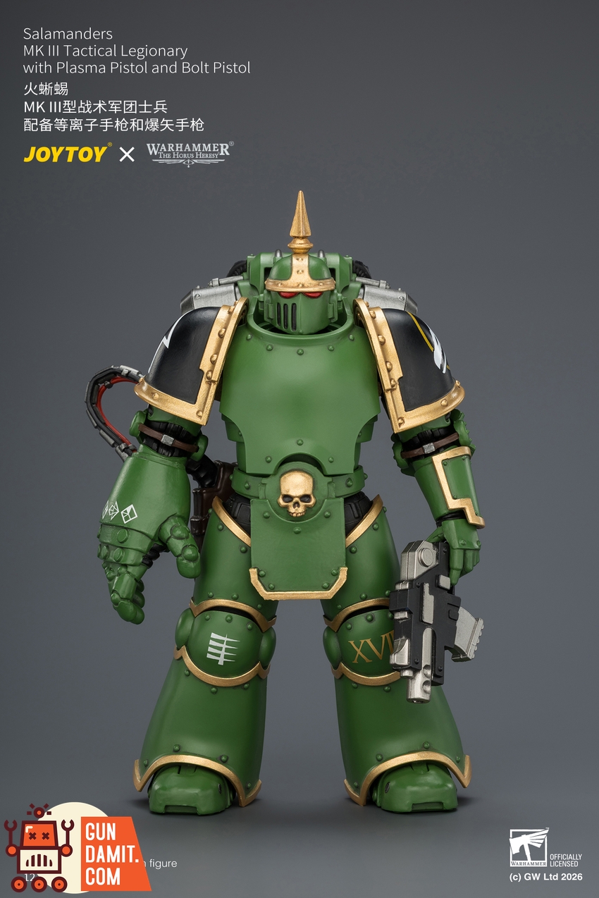 JoyToy JT04643 1/18 Warhammer The Horus Heresy Salamanders MK III Tactical Legionary with Plasma Pistol and Bolt Pistol - View 2 JoyToy JT04643 1/18 Warhammer The Horus Heresy Salamanders MK III Tactical Legionary with Plasma Pistol and Bolt Pistol - View 2