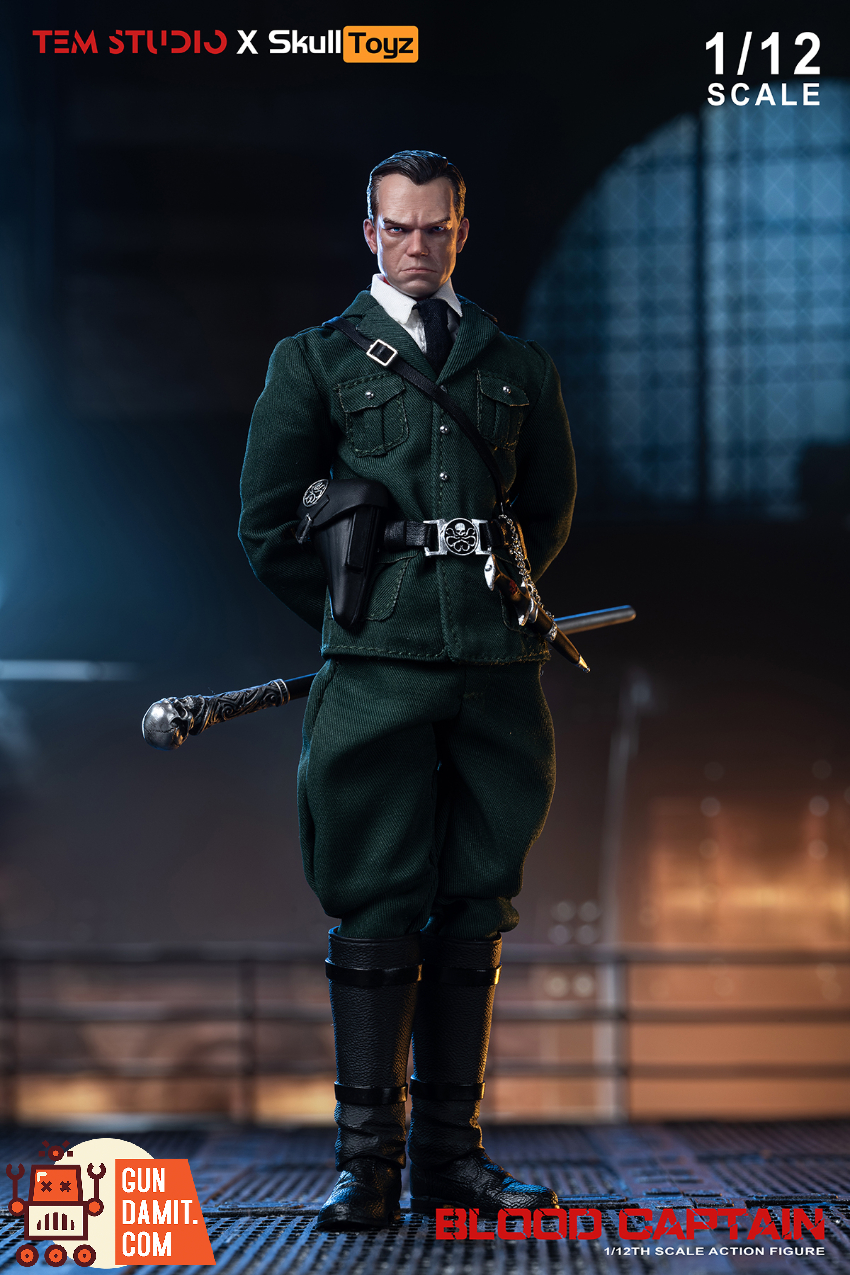 Tem Studio X Skull Toyz 1/12 TEMS007A Red Skull Blood Captain Johann Schmidt Green Uniform Version - View 3 Tem Studio X Skull Toyz 1/12 TEMS007A Red Skull Blood Captain Johann Schmidt Green Uniform Version - View 3