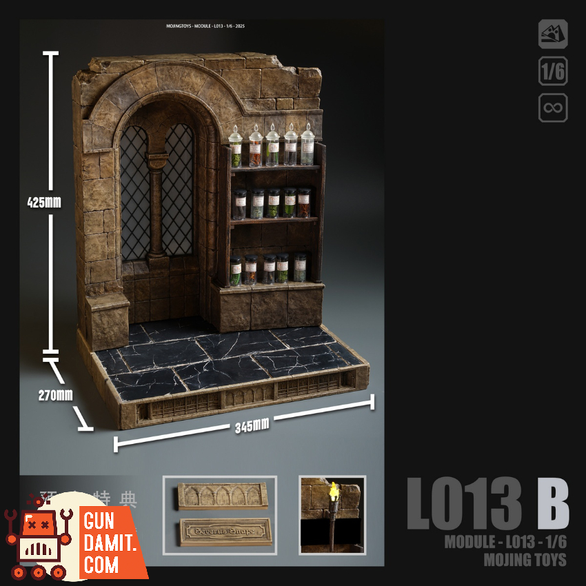 Mojing Toys 1/6 L013B Module Series Medieval Potion Room Scene Diorama - View 1 Mojing Toys 1/6 L013B Module Series Medieval Potion Room Scene Diorama - View 1