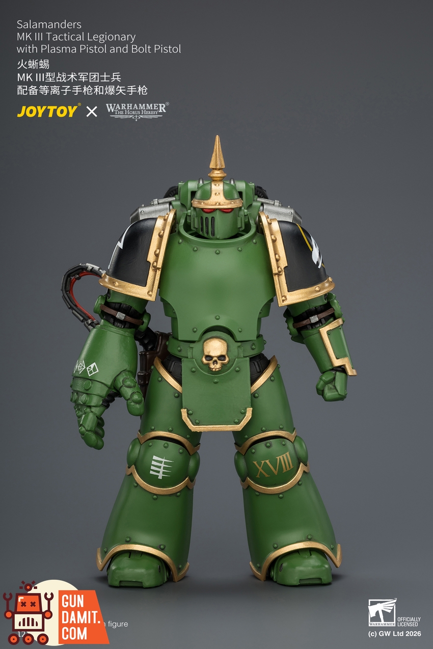 JoyToy JT04643 1/18 Warhammer The Horus Heresy Salamanders MK III Tactical Legionary with Plasma Pistol and Bolt Pistol - View 1 JoyToy JT04643 1/18 Warhammer The Horus Heresy Salamanders MK III Tactical Legionary with Plasma Pistol and Bolt Pistol - View 1