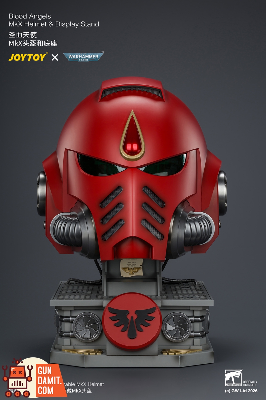 JoyToy JT04919 1/1 Warhammer 40K Blood Angels MkX Helmet & Display Stand - View 1 JoyToy JT04919 1/1 Warhammer 40K Blood Angels MkX Helmet & Display Stand - View 1