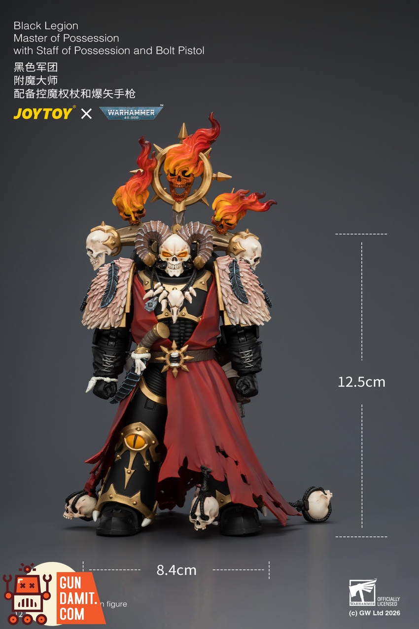 JoyToy JT04759 1/18 Warhammer 40k Black Legion Master of Possession with Staff of Possession and Bolt Pistol - View 9 JoyToy JT04759 1/18 Warhammer 40k Black Legion Master of Possession with Staff of Possession and Bolt Pistol - View 9