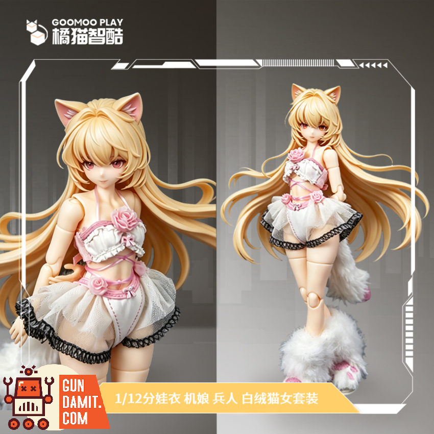 GOOMOO PLAY 1/12 GM-N-007 White Cat Girl Outfit Set - View 3 GOOMOO PLAY 1/12 GM-N-007 White Cat Girl Outfit Set - View 3