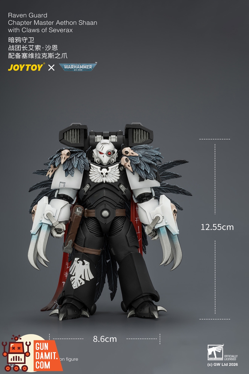 JoyToy JT04742 1/18 Warhammer 40k Raven Guard Chapter Master Aethon Shaan with Claws of Severax and Heavy Bolt Pistol - View 10 JoyToy JT04742 1/18 Warhammer 40k Raven Guard Chapter Master Aethon Shaan with Claws of Severax and Heavy Bolt Pistol - View 10