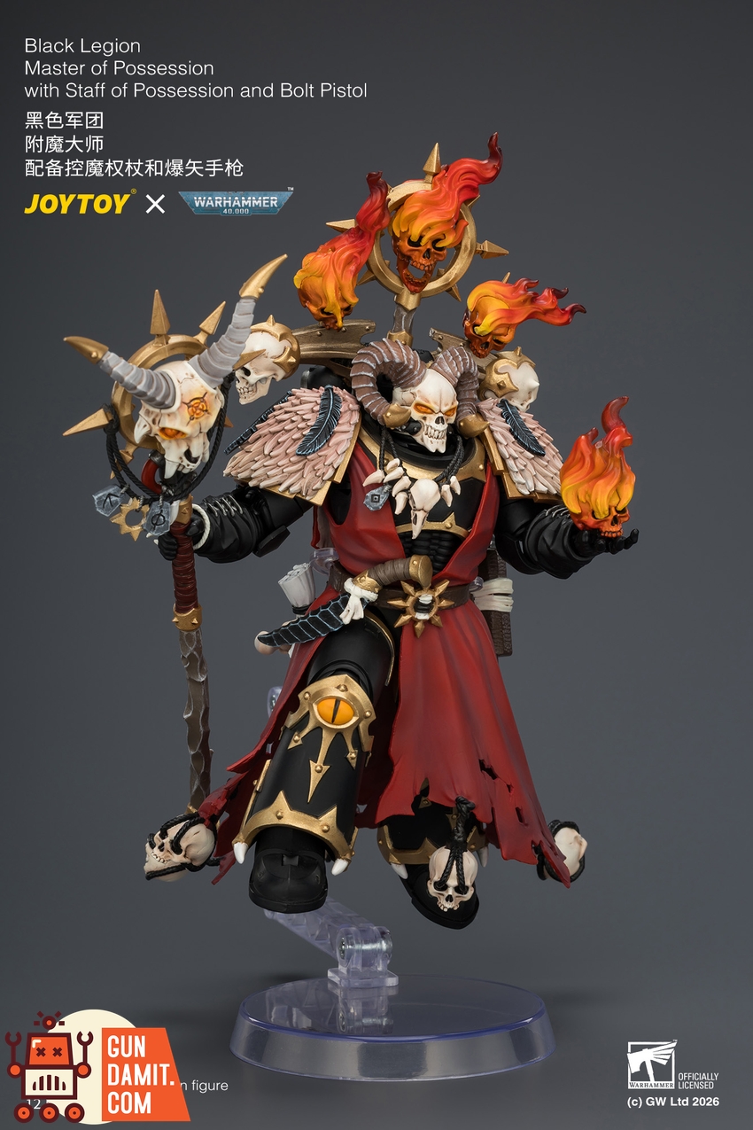 JoyToy JT04759 1/18 Warhammer 40k Black Legion Master of Possession with Staff of Possession and Bolt Pistol - View 8 JoyToy JT04759 1/18 Warhammer 40k Black Legion Master of Possession with Staff of Possession and Bolt Pistol - View 8