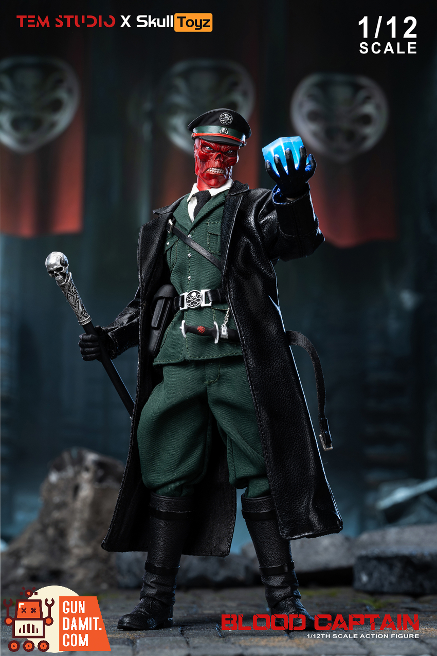 Tem Studio X Skull Toyz 1/12 TEMS007A Red Skull Blood Captain Johann Schmidt Green Uniform Version - View 4 Tem Studio X Skull Toyz 1/12 TEMS007A Red Skull Blood Captain Johann Schmidt Green Uniform Version - View 4