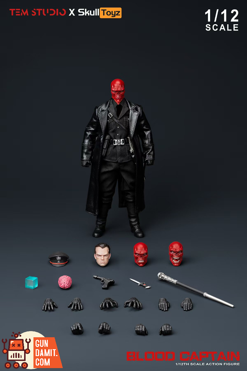 Tem Studio X Skull Toyz 1/12 TEMS007B Red Skull Blood Captain Johann Schmidt Black Uniform Version - View 6 Tem Studio X Skull Toyz 1/12 TEMS007B Red Skull Blood Captain Johann Schmidt Black Uniform Version - View 6