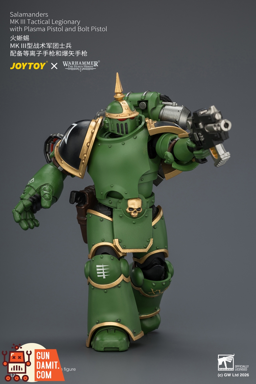 JoyToy JT04643 1/18 Warhammer The Horus Heresy Salamanders MK III Tactical Legionary with Plasma Pistol and Bolt Pistol - View 5 JoyToy JT04643 1/18 Warhammer The Horus Heresy Salamanders MK III Tactical Legionary with Plasma Pistol and Bolt Pistol - View 5