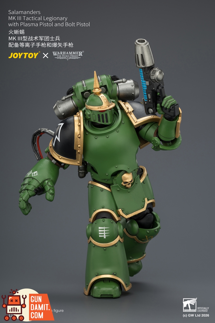 JoyToy JT04643 1/18 Warhammer The Horus Heresy Salamanders MK III Tactical Legionary with Plasma Pistol and Bolt Pistol - View 7 JoyToy JT04643 1/18 Warhammer The Horus Heresy Salamanders MK III Tactical Legionary with Plasma Pistol and Bolt Pistol - View 7