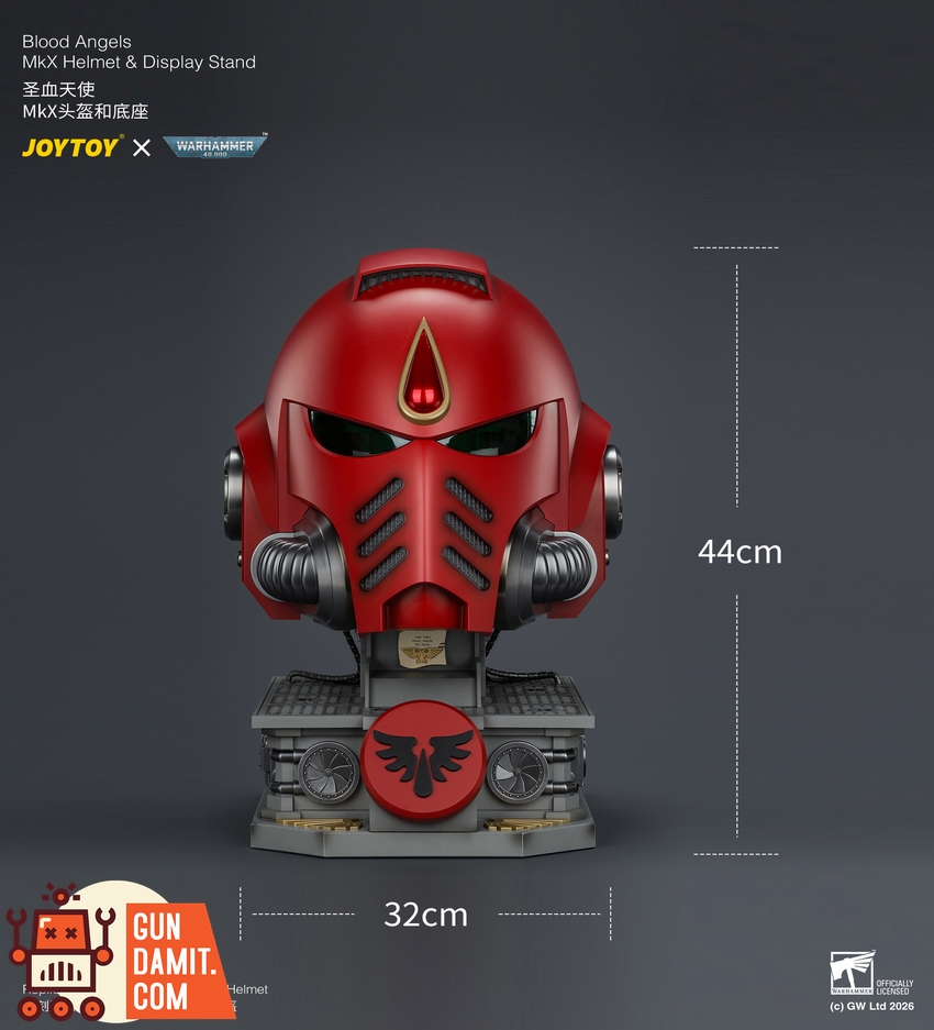 JoyToy JT04919 1/1 Warhammer 40K Blood Angels MkX Helmet & Display Stand - View 32 JoyToy JT04919 1/1 Warhammer 40K Blood Angels MkX Helmet & Display Stand - View 32