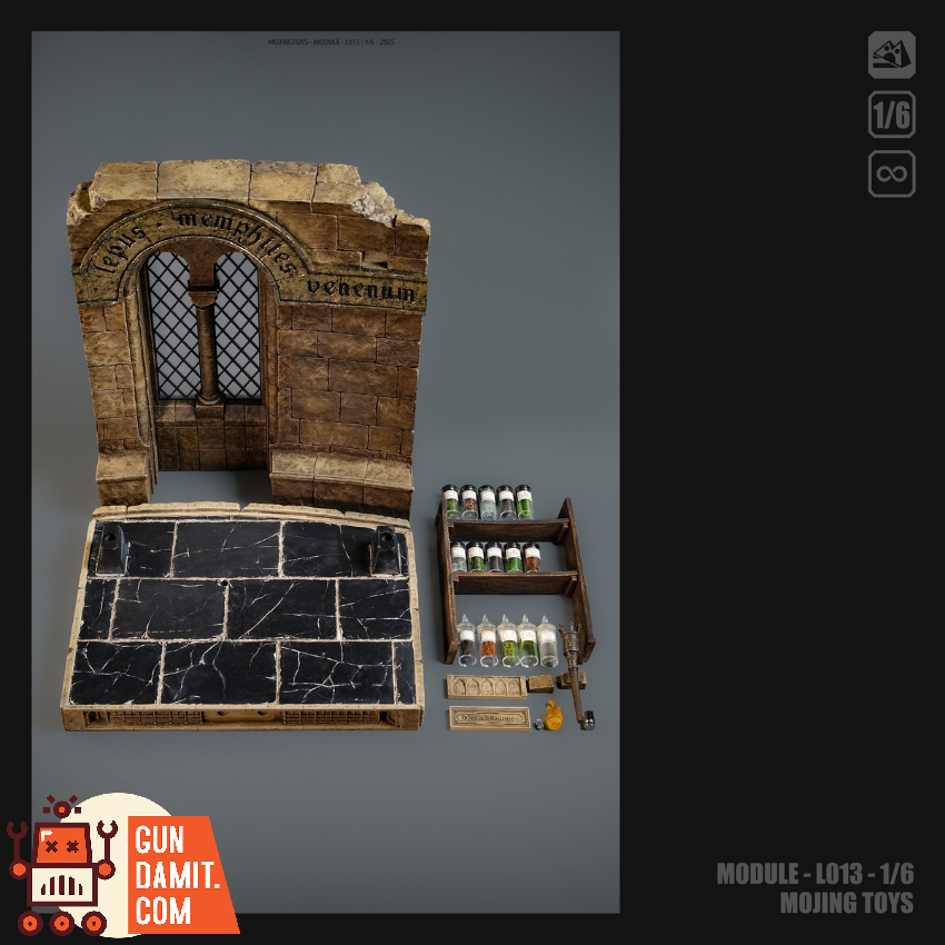 Mojing Toys 1/6 L013A Module Series Medieval Potion Room Scene Diorama - View 3 Mojing Toys 1/6 L013A Module Series Medieval Potion Room Scene Diorama - View 3