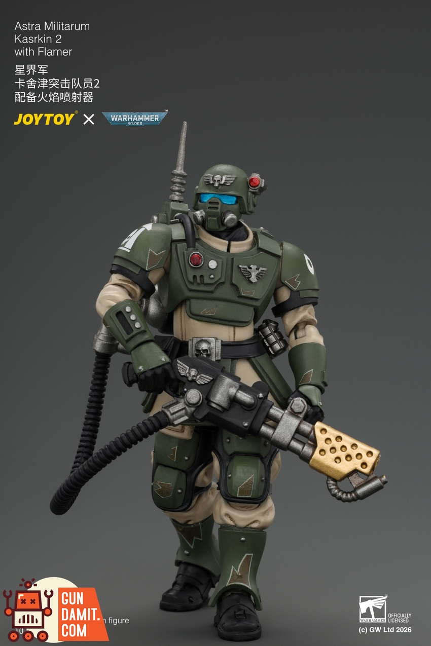 JoyToy JT04940 1/18 Warhammer 40K Astra Militarum Kasrkin 2 with Flamer - View 7 JoyToy JT04940 1/18 Warhammer 40K Astra Militarum Kasrkin 2 with Flamer - View 7