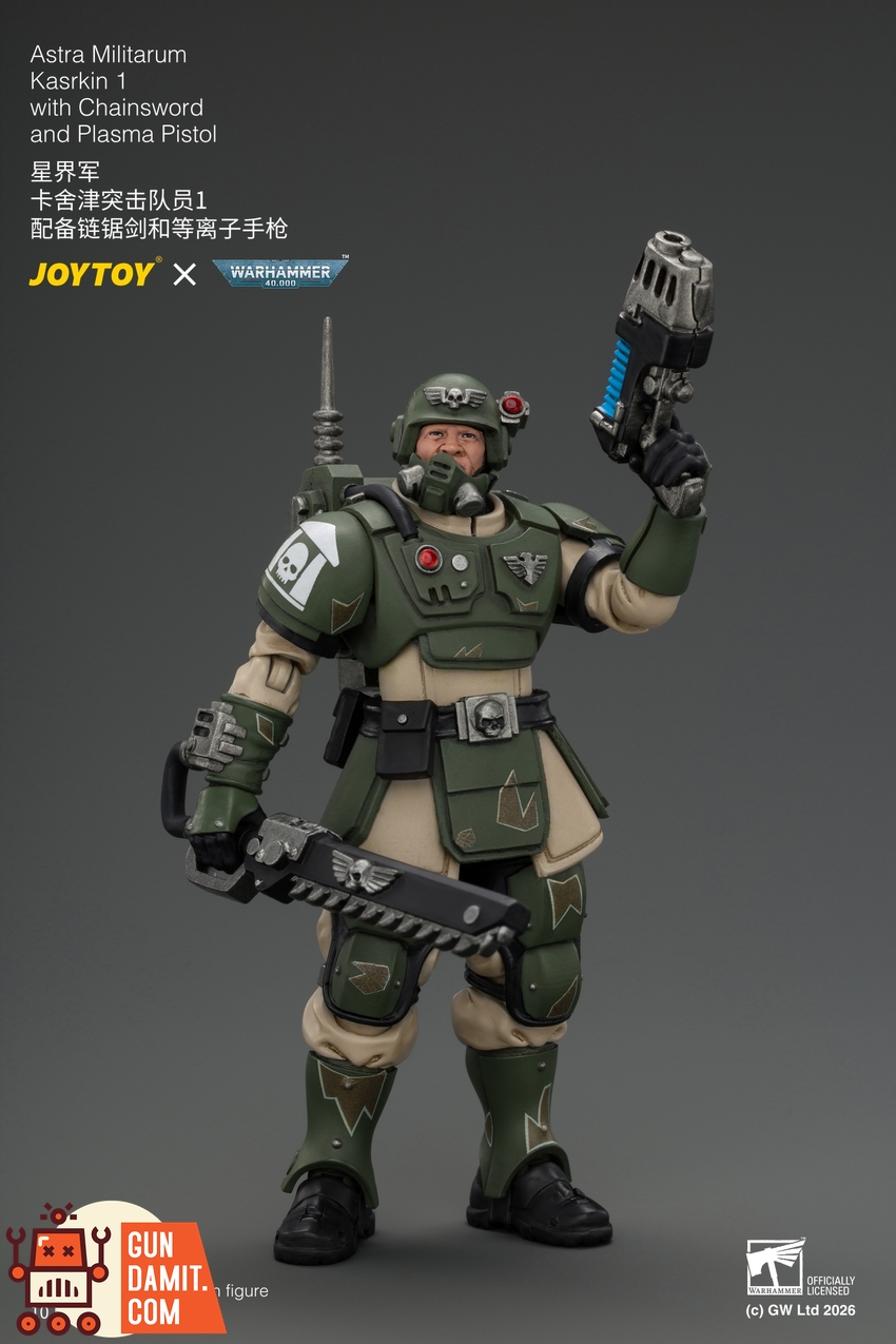 JoyToy JT04933 1/18 Warhammer 40K Astra Militarum Kasrkin 1 with Chainsword and Plasma Pistol - View 6 JoyToy JT04933 1/18 Warhammer 40K Astra Militarum Kasrkin 1 with Chainsword and Plasma Pistol - View 6